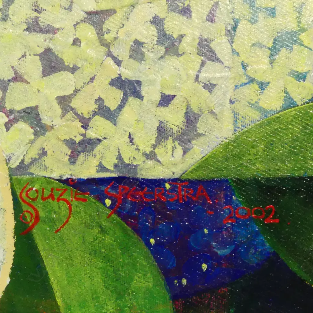 Souzie Speerstra (NZ, 1963-) Blue Skies and Hot Pokers Image 1++