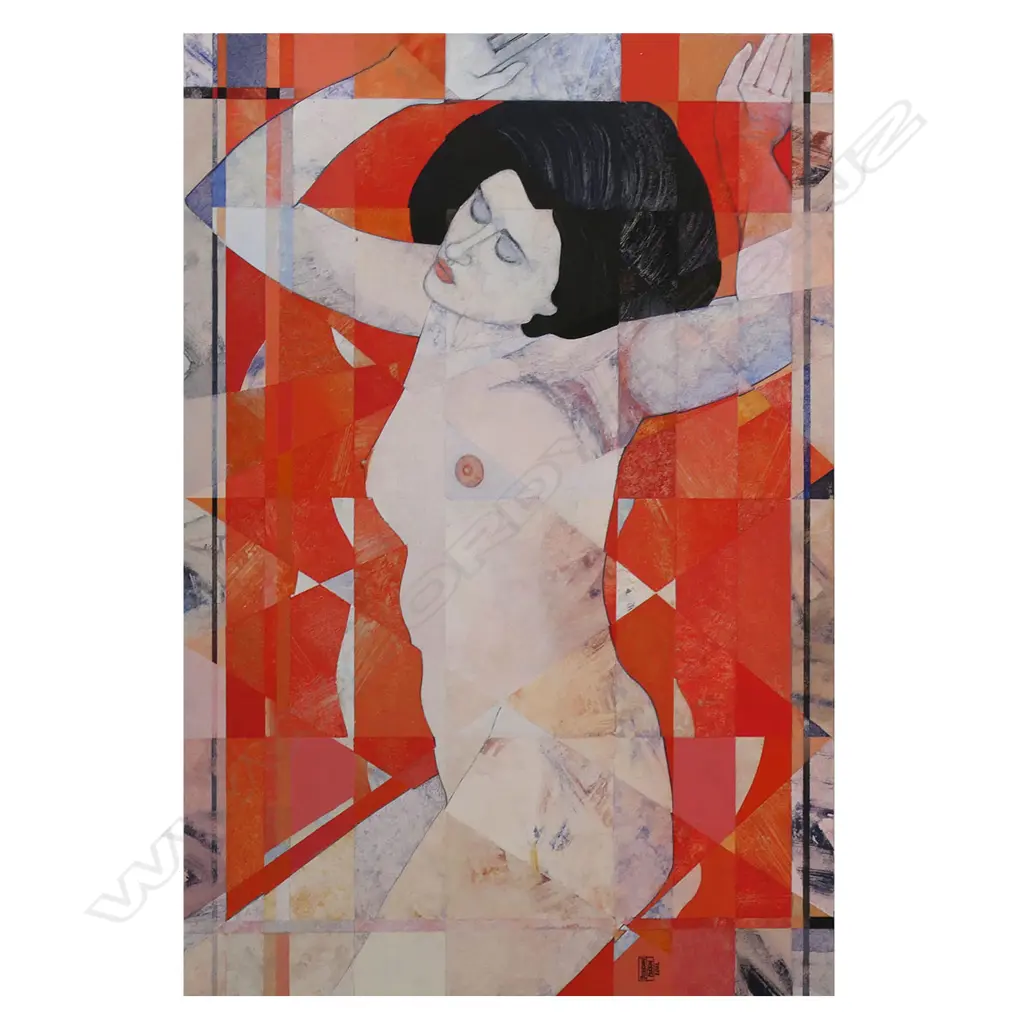 Paterson Parkin (NZ 1948-) Nude in Red, Image 1++