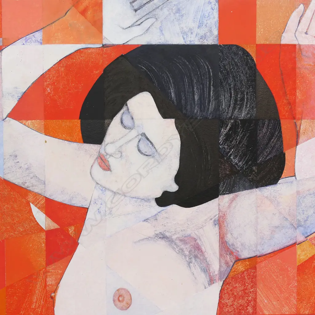 Paterson Parkin (NZ 1948-) Nude in Red, Image 1++