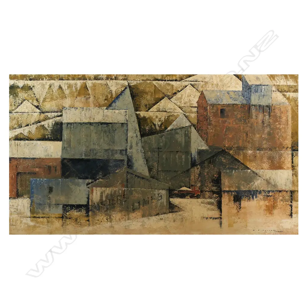 Geoffrey F. Fuller (NZ 1925-2011) 'Cubist Houses', Image 1++