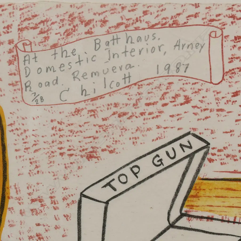 Gavin Chilcott  (NZ 1950-) At the Batthaus Domestic Interior Arney Road Remuera, Image 1++