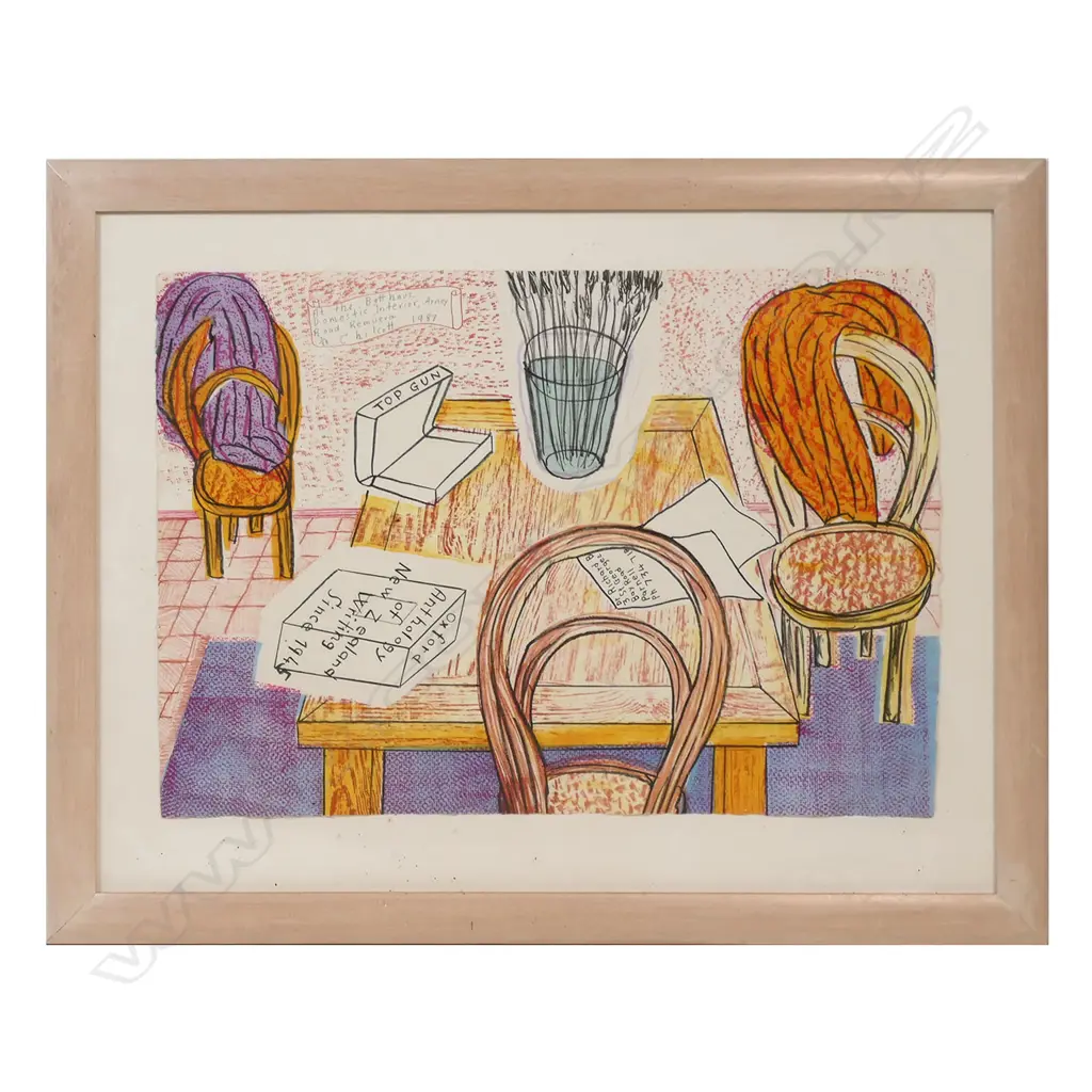 Gavin Chilcott  (NZ 1950-) At the Batthaus Domestic Interior Arney Road Remuera, Image 1++