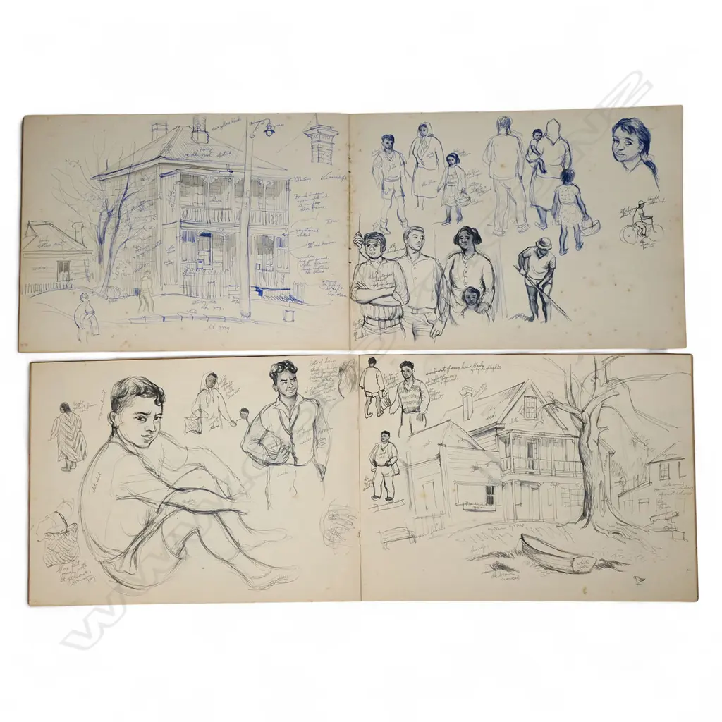 Two Elise Mourant (1921-1990) field sketch books, Image 1++