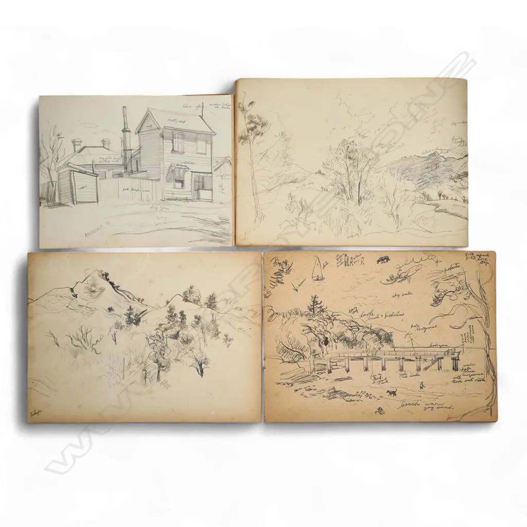 Four Elise Mourant (1921-1990) field sketch books, Image 1++