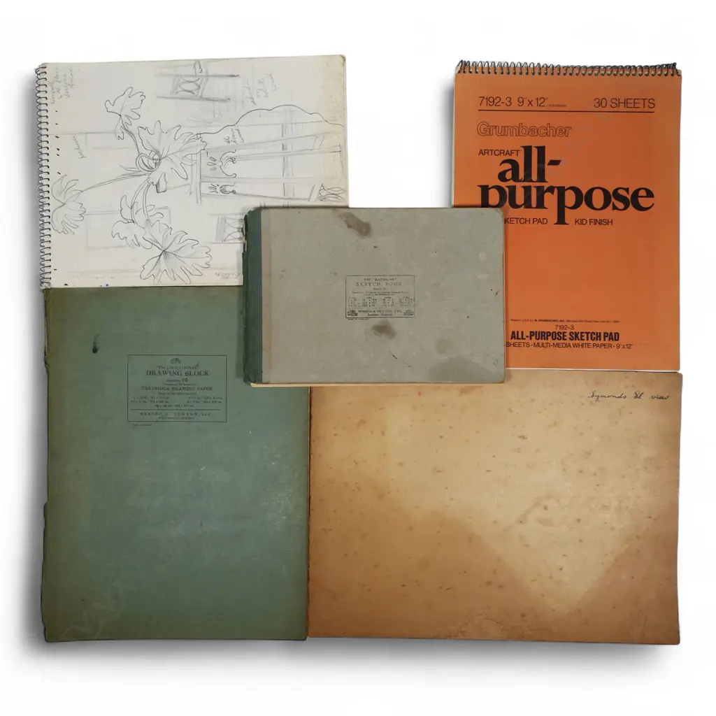 Five Elise Mourant (1921-1990) field sketch books, Image 1++