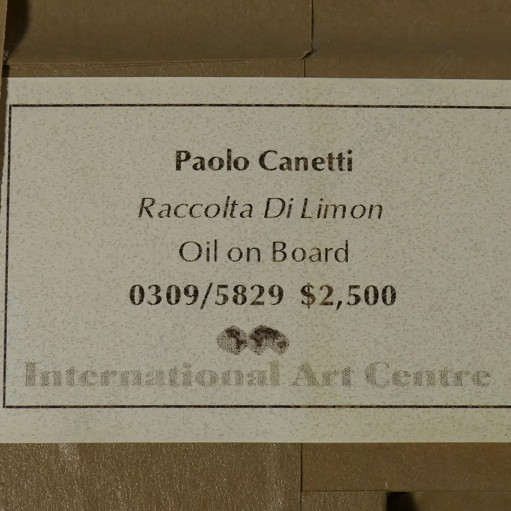 Paolo Canetti (Italian 1940-), 'Raccolta Di Limon', Image 1++