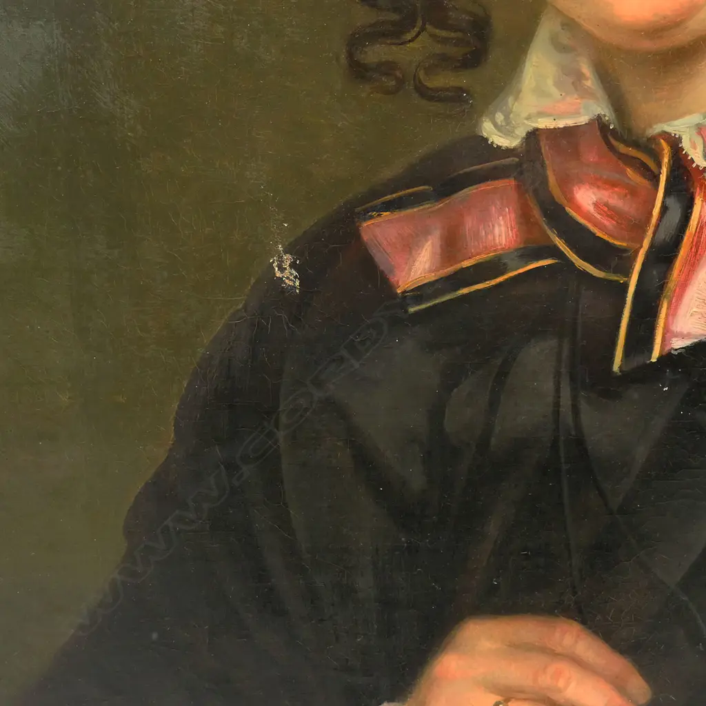 19thC artist unknown Woman in Black, Image 1++