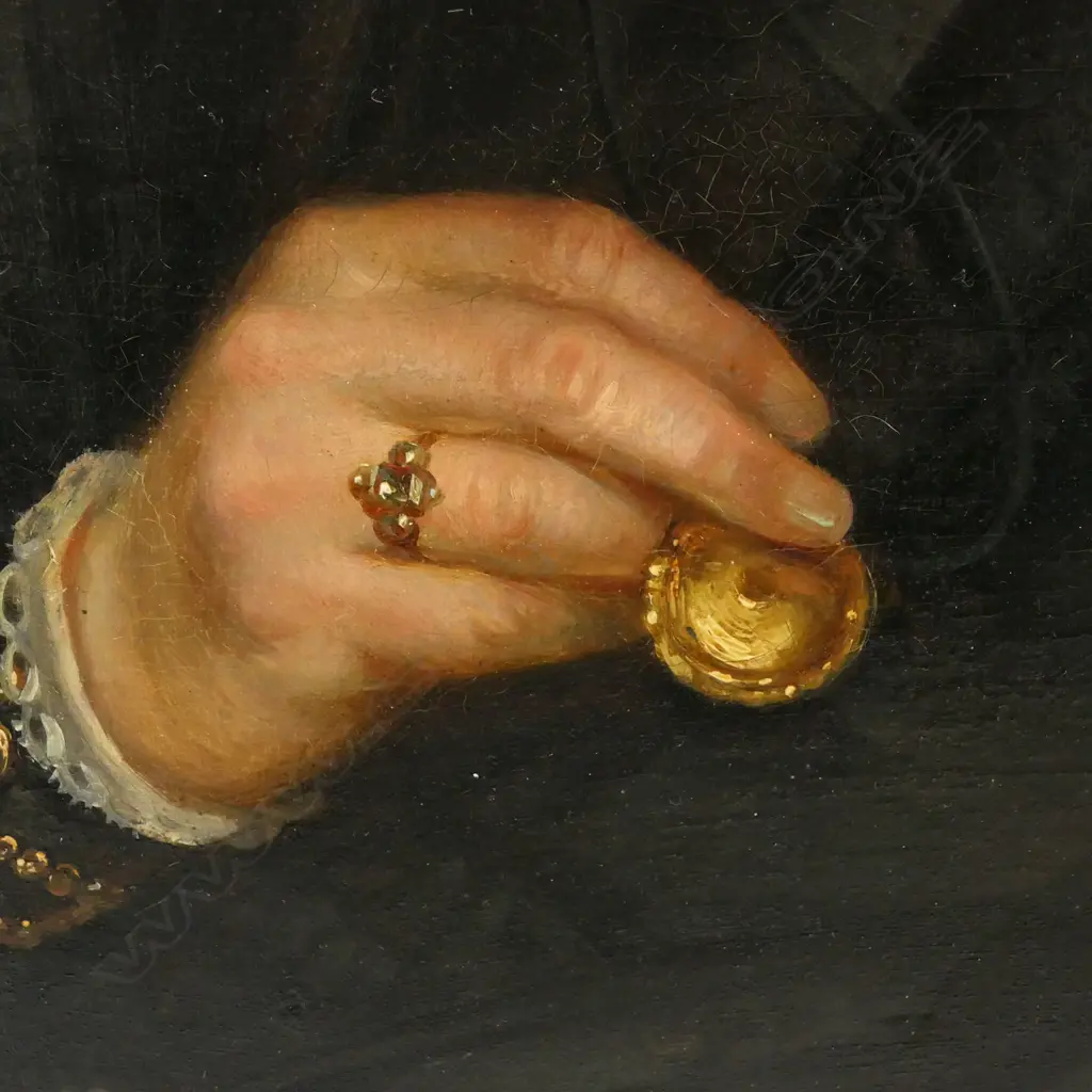 19thC artist unknown Woman in Black, Image 1++