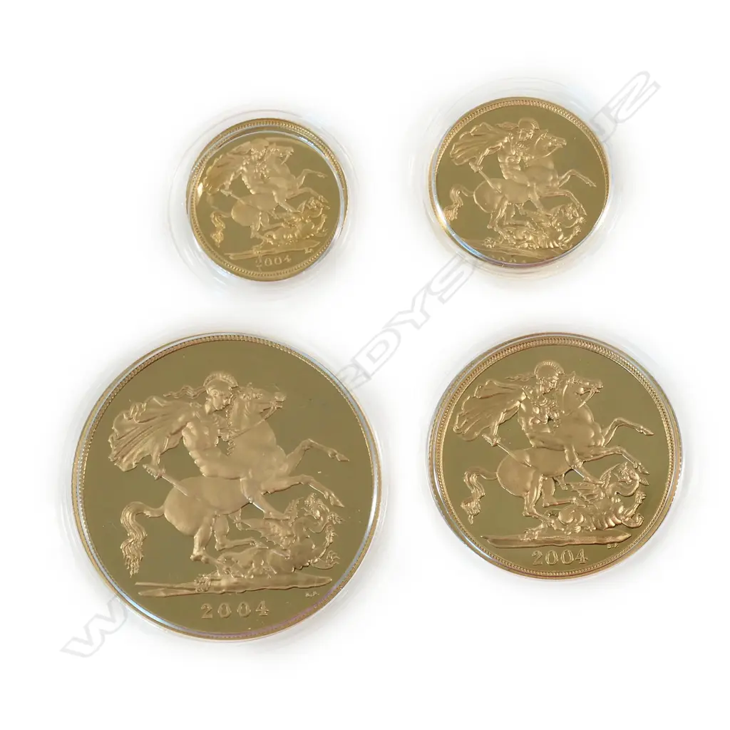 The 2004 'United Kingdom Gold Proof Sovereign Four coin Collection', Image 1++