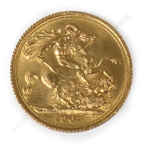 A 1967 gold full sovereign coin,