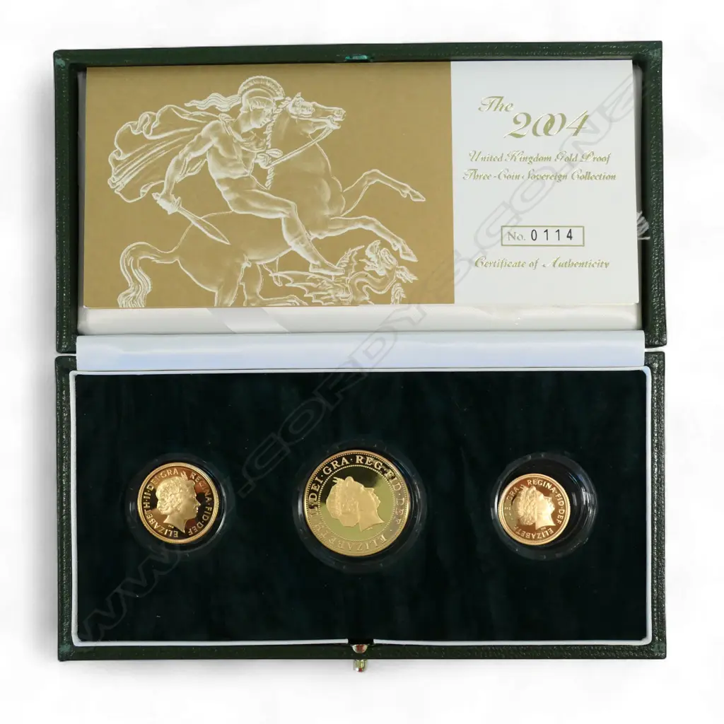 A 2004 'United Kingdom Gold Proof Sovereign Three Coin Collection', Image 1++