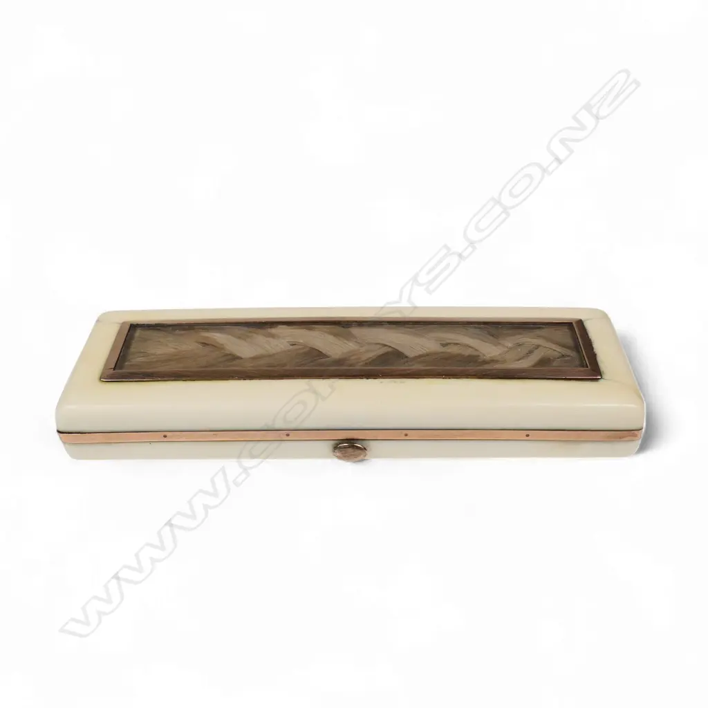 A 15ct gold and ivory memorial toothpick holder, Image 1++