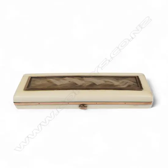 A 15ct gold and ivory memorial toothpick holder,