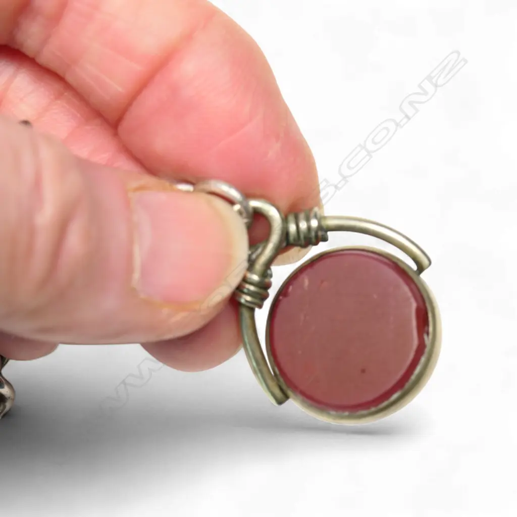 A c.1900 silver and double curb link Albert chain, Image 1++