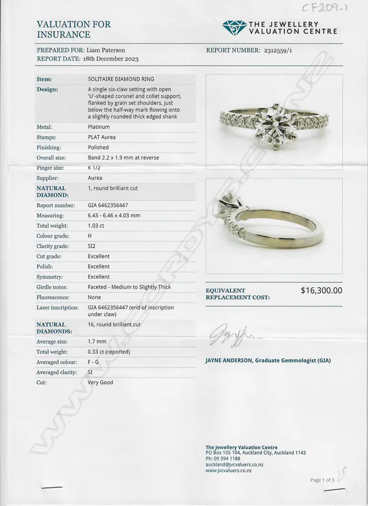 A platinum and diamond solitaire ring, Image 1++
