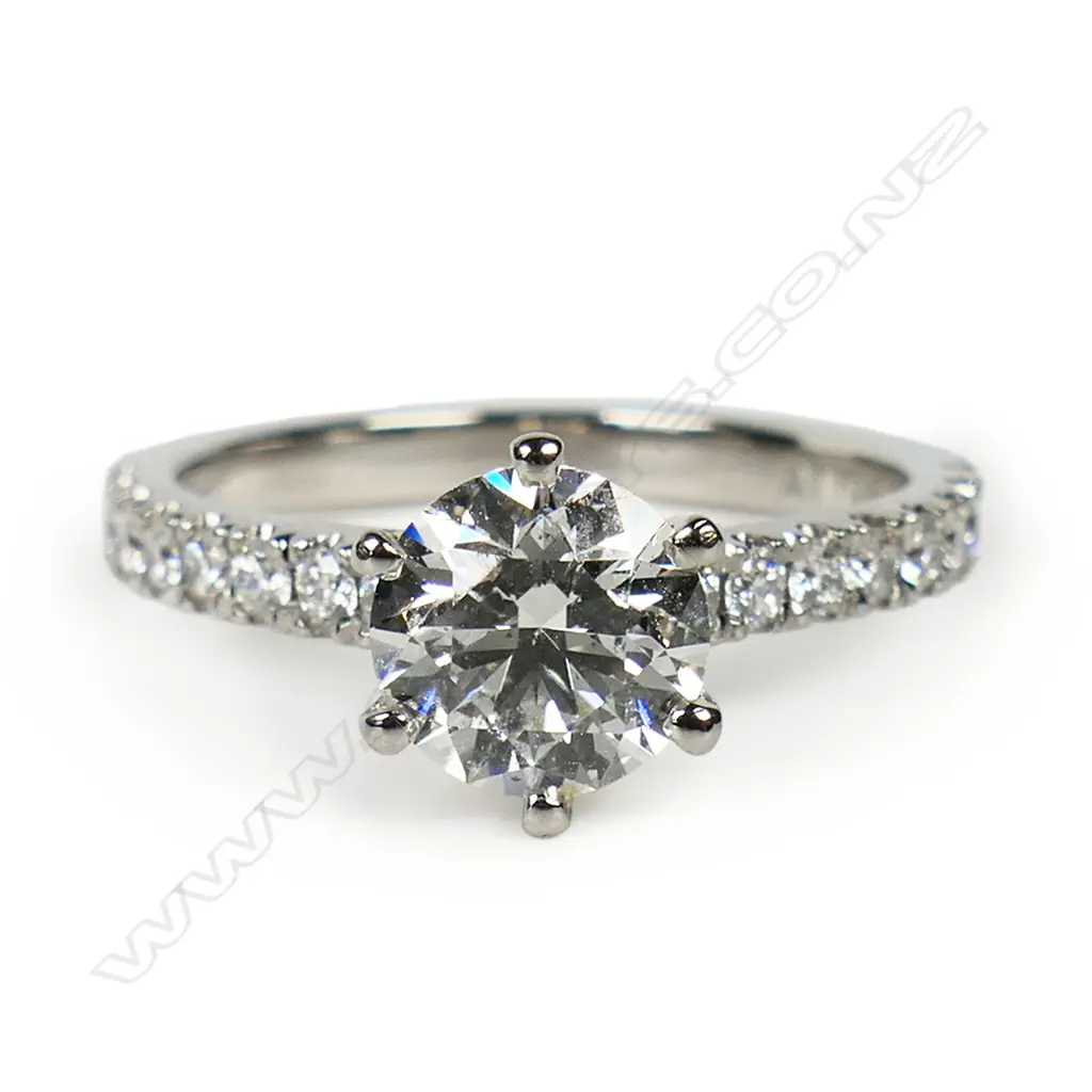 A platinum and diamond solitaire ring, Image 1++