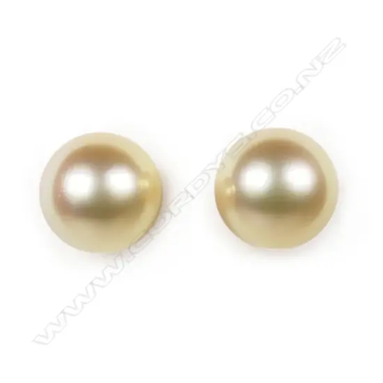 A pair of platinum and South Sea pearl stud earrings,