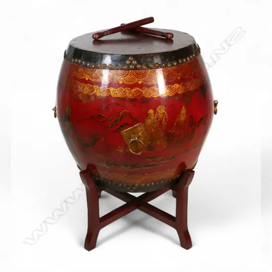 A Chinese ceremonial drum,