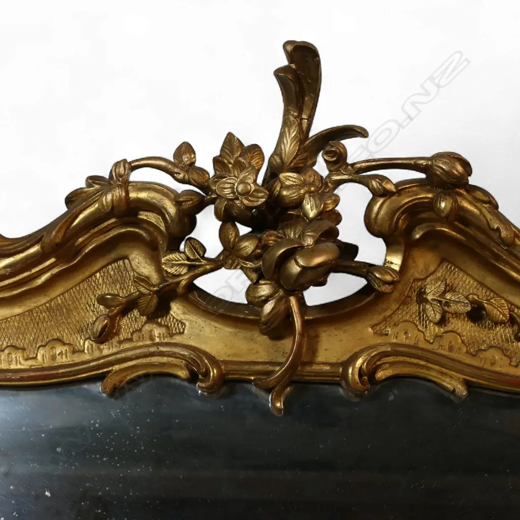 A 19thC French carved gilt wood oblong mirror, Image 1++