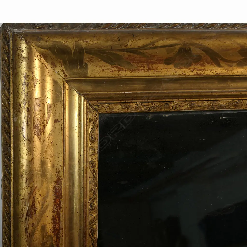 A French 19thC overmantle mirror, Image 1++