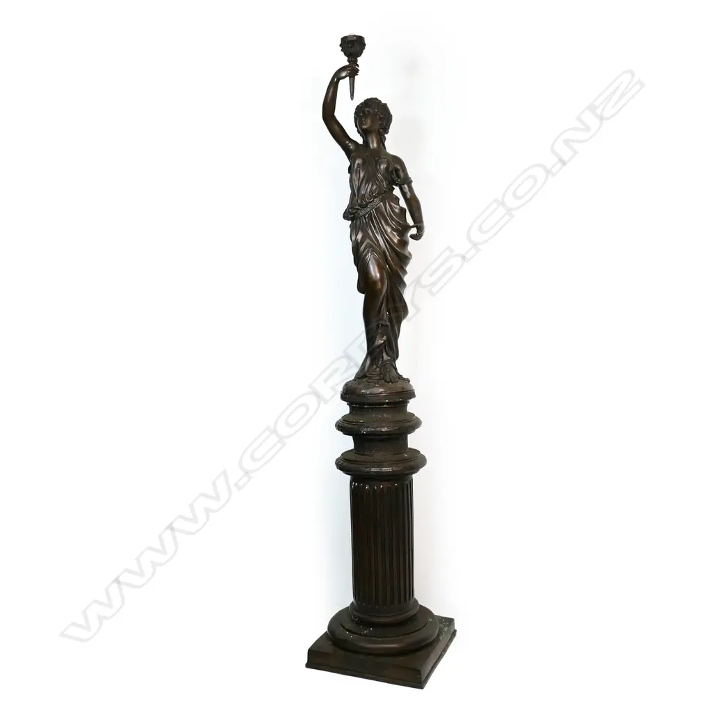 A large bronze figural lamp, Image 1++
