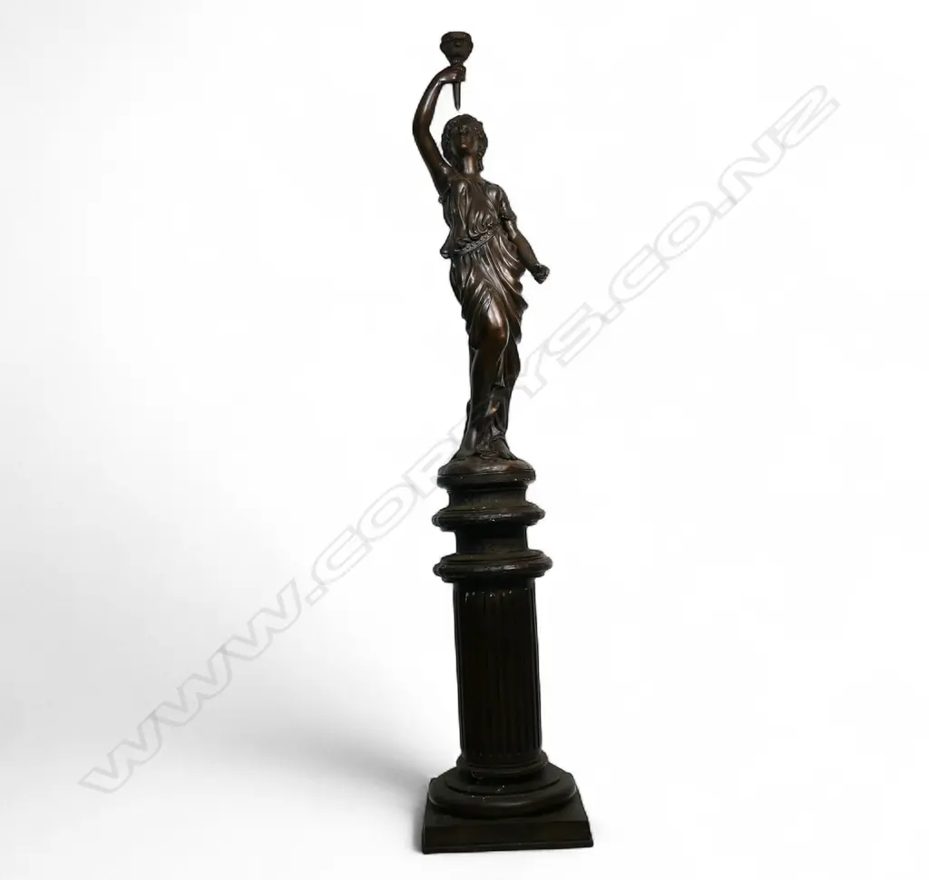 A large bronze figural lamp, Image 1++