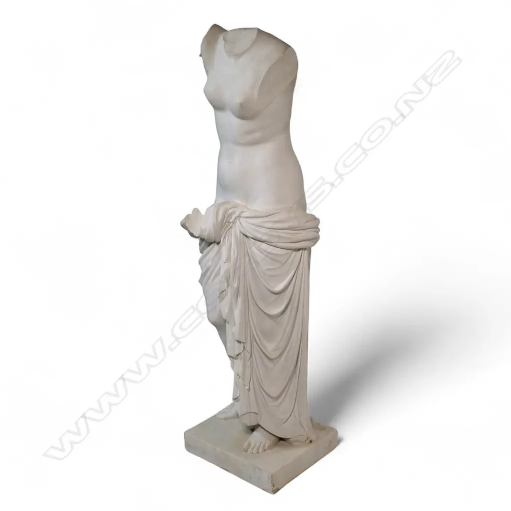 A white marble statue of a classical woman, Image 1++