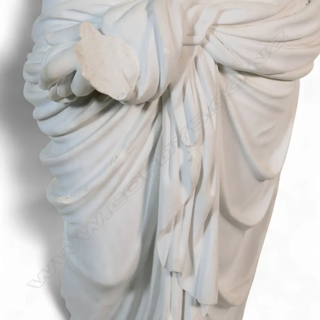 A white marble statue of a classical woman, Image 1++
