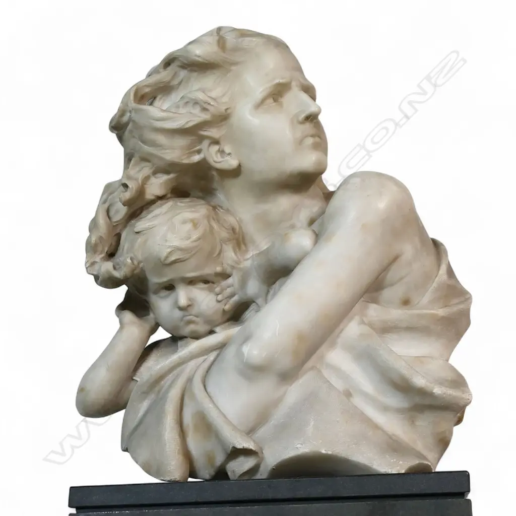 A marble sculpture of a mother and child, Image 1++