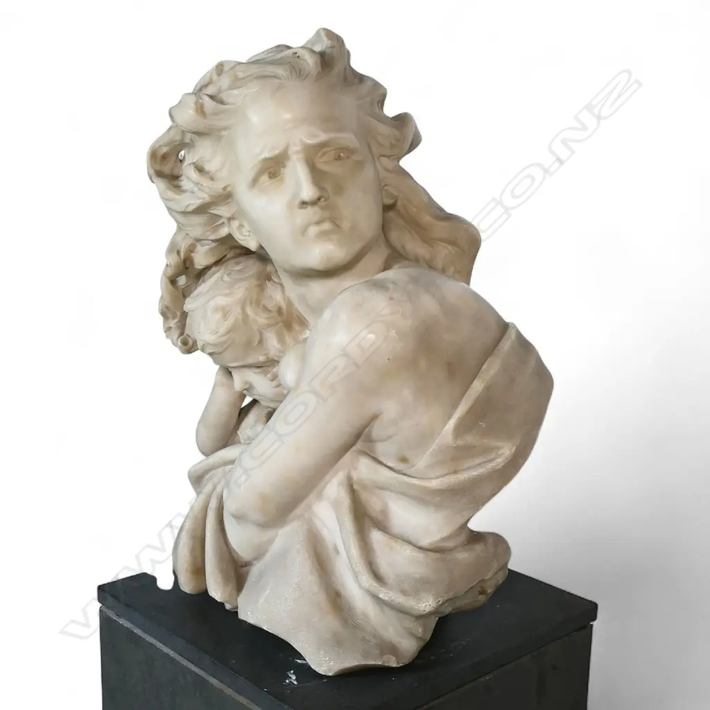 A marble sculpture of a mother and child, Image 1++