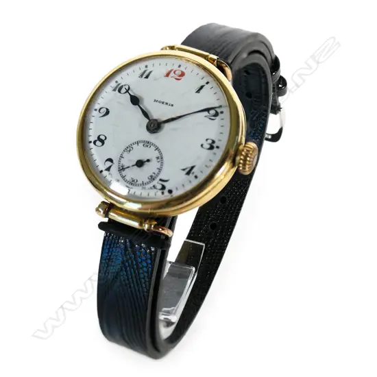 A 1920's Moeris 18ct yellow gold gent's mid-size wristwatch,
