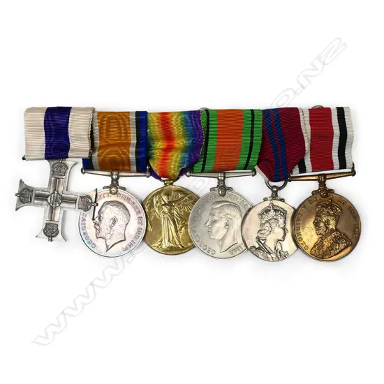 The medal group awarded to Lt. E.D. Cox R.F.A. including the Military Cross - the Military Cross with original box, together with WWI Pair, named to Lt. E.D. Cox, The Defence Medal and the 1953 Coronation medal. The group also with Special Constabulary Long Service Medal awarded to Lt. E.D. Cox's brother Keith T. Cox and named to him.