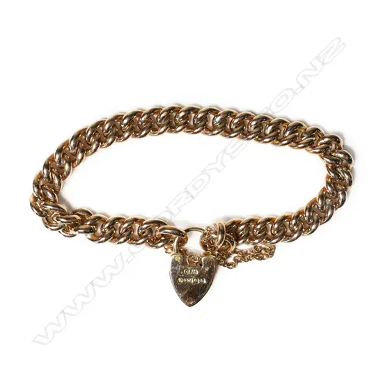 A 9ct rose gold curb link bracelet,