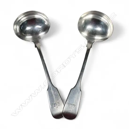 A pair of William IV silver sauce ladles,