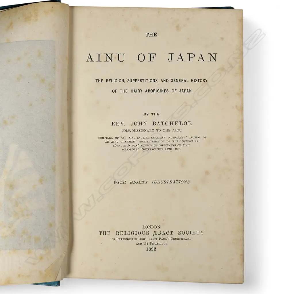 Rev. John Batchelor 'The Ainu of Japan...' 1892, Image 1++