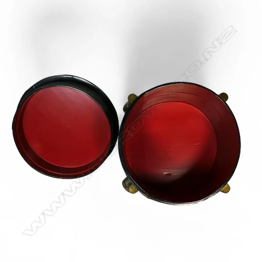 A vintage Japanese black lacquered hokai storage vessel, Image 1++