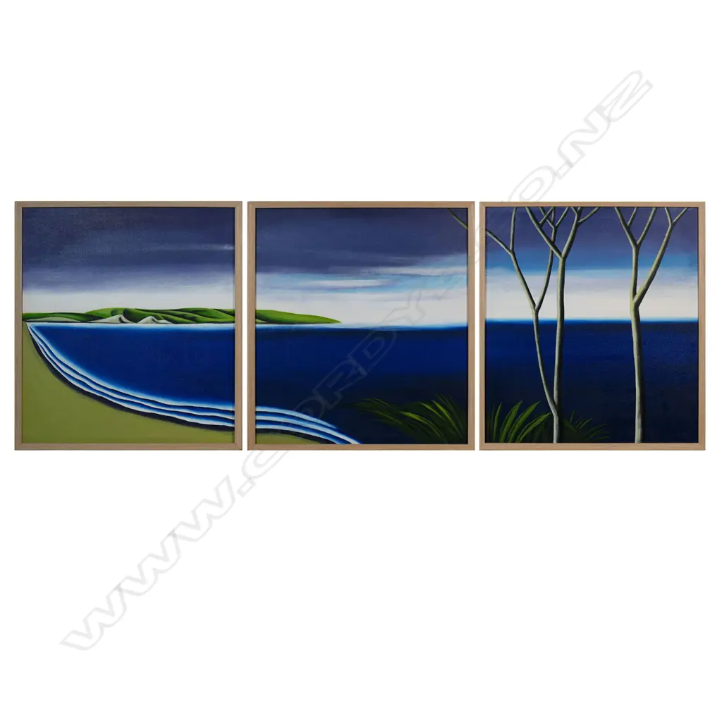Michael Moore (NZ 1956-) Seascape triptych, Image 1++