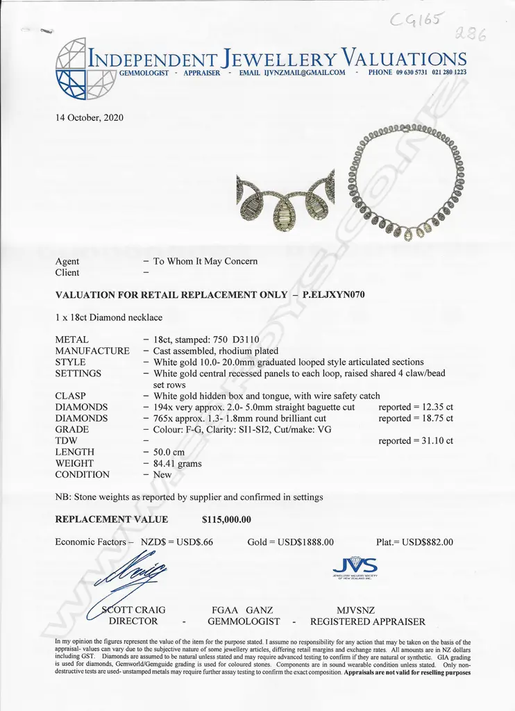 A magnificent modern diamond necklace, Image 1++