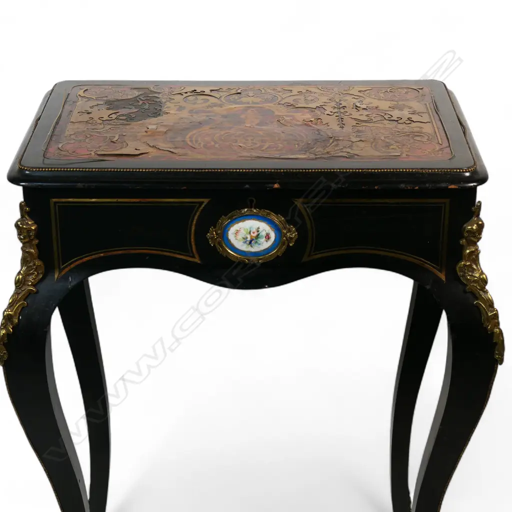 A 19thC French boulle jewellery/vanity table, Image 1++