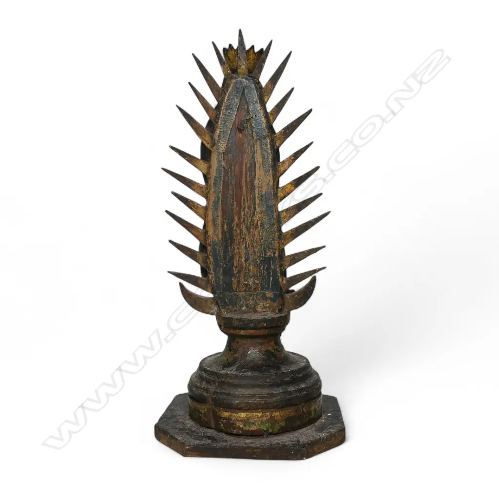 An 18thC wood figure of Our Lady of Guadalupe, Image 1++