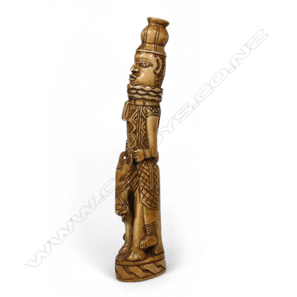 An early 20thC Nigerian carved ivory tusk section, Image 1++