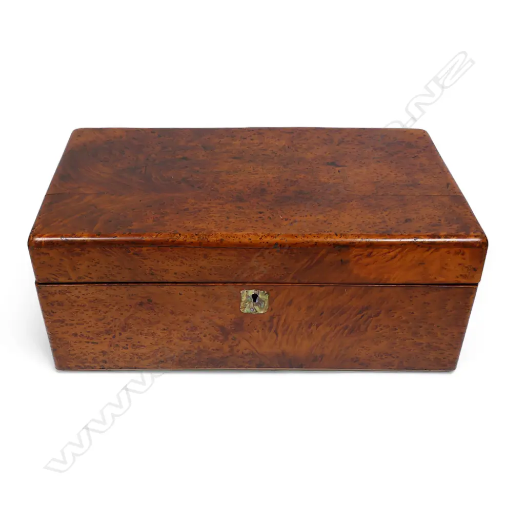 A colonial solid burr totora deeds box, Image 1++