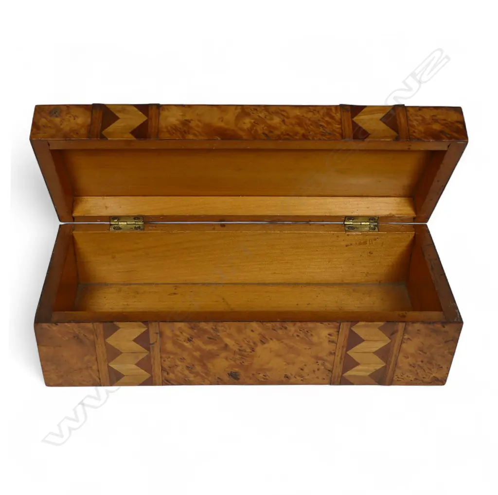 A colonial NZ mixed woods glove box, Image 1++