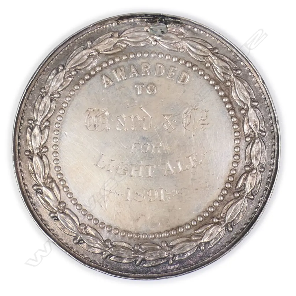 White metal 'CANTERBURY AGRICULTURAL AND PASTORAL ASSOC' medal 'Founded' 1863. Dated 1891 Image 1++