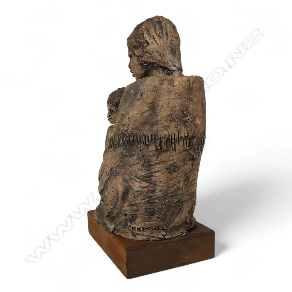 Ken Kendall (NZ 1928-2012) Seated Māori Mother and Child, Image 1++