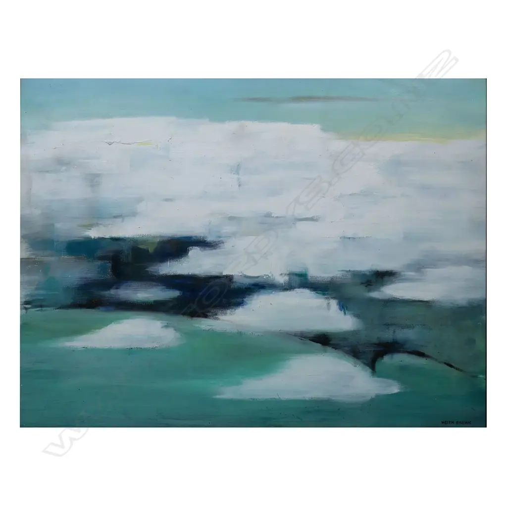 Helen Brown (1917-86) untitled clouds over coast, Image 1++