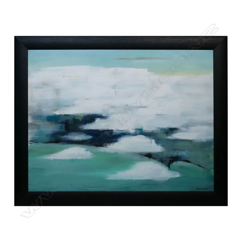 Helen Brown (1917-86) untitled clouds over coast, Image 1++