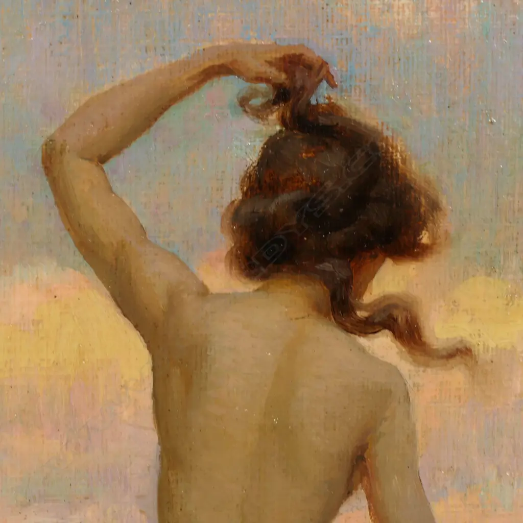 William Hounsom Byles (R.B.A. UK 1872-1940) untitled young woman beach bather, Image 1++