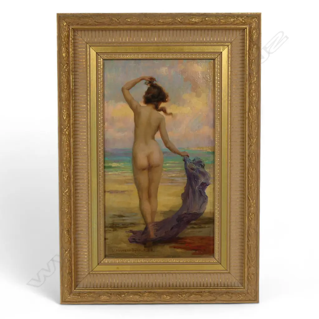 William Hounsom Byles (R.B.A. UK 1872-1940) untitled young woman beach bather, Image 1++