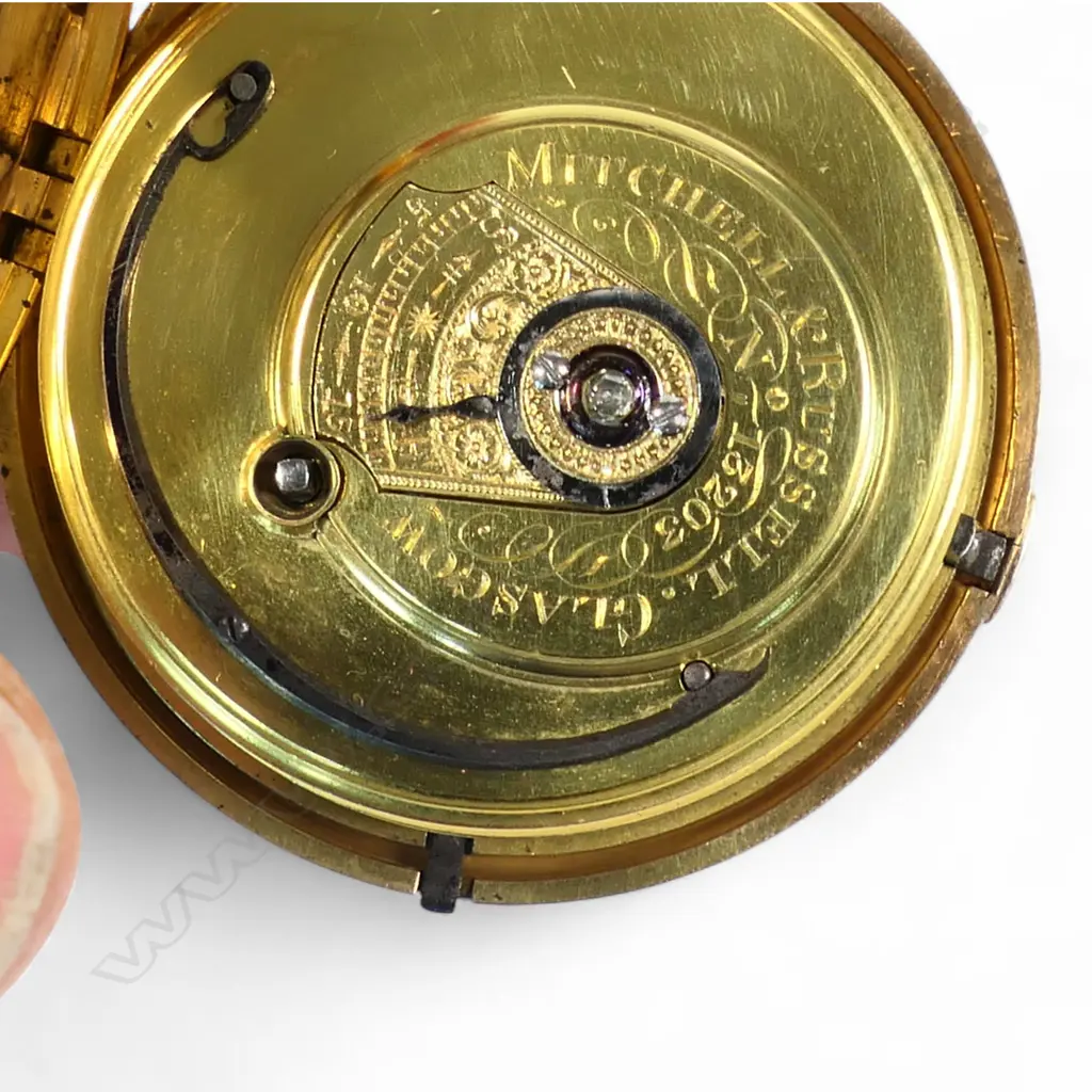 A Victorian Mitchell & Russell (Glasgow) 18ct gold pair cased gent's pocket watch, Image 1++